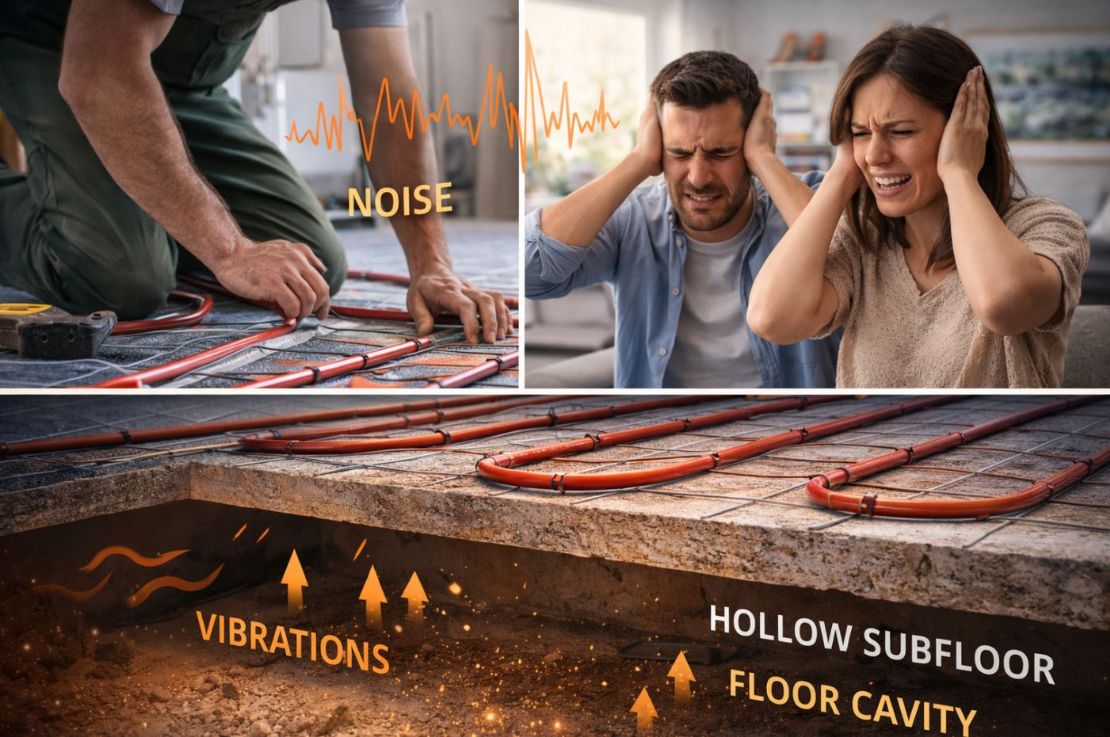 地暖安裝可能變吵？夾層共振、樓板空心化與噪音問題全解析